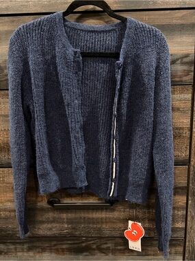 Cider Navy Knit Button-Front Cardigan